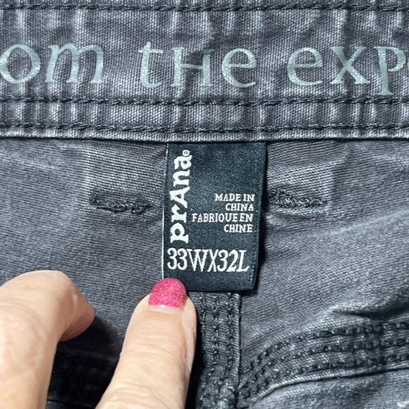 Prana Zion II Gray Slim Fit Jeans Utility Pocket 33x32 Stretch 124977 Hiking - Picture 7 of 13